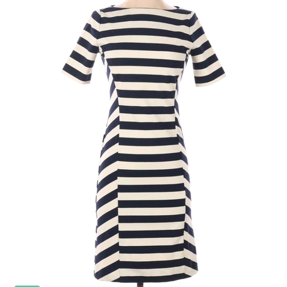 NWT Tory Burch Augusta navy and ivory dress - Picture 1 of 3